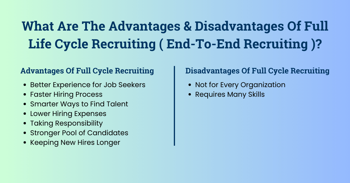 What Are The Advantages & Disadvantages Of Full Life Cycle Recruiting ( End-To-End Recruiting )?